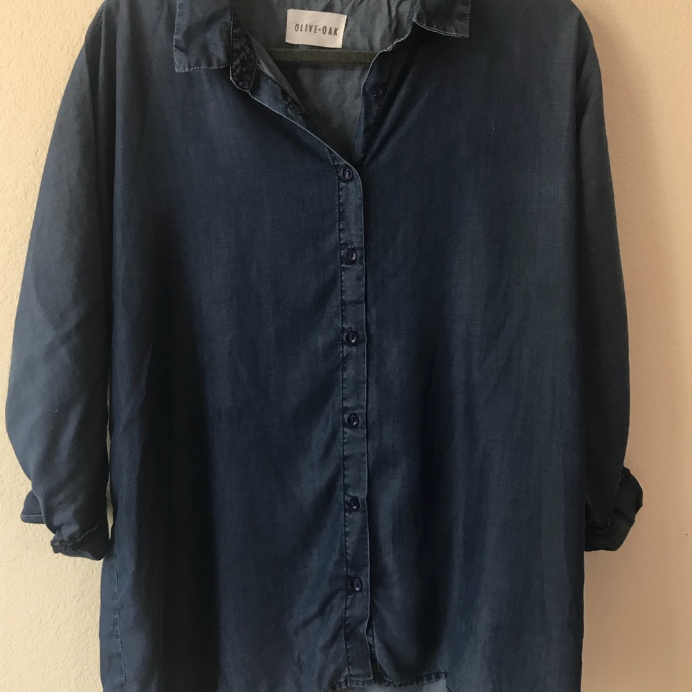 Olive + Oak | Split Back Tencel Shirt